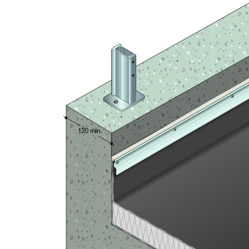 barrial-fixation-mecanique-systeme-gardecorps-aluminium-toiture-terrasse-securite-cloture-chute-lisse-portillon-ferronnerie-autoporte-separation-plinthe-balustrade-ancrage-rampant-sabot-potelet-autoportant-acrotere-lanterneau-etancheur-rembarde-protection-montant-barricade-gardefou-cordage-accrofil-corridor-gardetoit-inaccessible